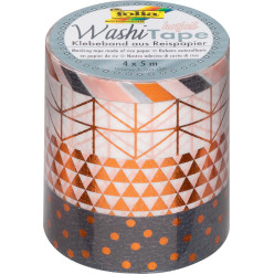 Folia copper washi tape set, pack of 4 pieces