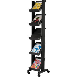 Paperflow Mobile Corner Compact Black Brochure Holder