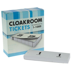 White Cloakroom Numbered Ticket Pads