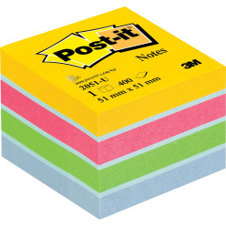 Post-it Notes Mini Cube 51 x 51 mm Assorted Colours 400 Sheets