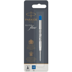Parker Quinkflow Ballpoint Pen Refill Medium Point Blue Blister Pack