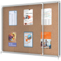 Nobo Premium Plus Indoor Notice Board With Sliding Lockable Door Cork Surface 18 x A4