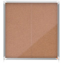Nobo Premium Plus Lockable Indoor Sliding Door Cork Notice Board 12 x A4
