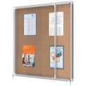 Nobo Premium Plus binnenvitrine, schuifdeuren met hoekslot, kurk, 12 x A4