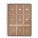 Nobo Premium Plus Indoor Notice Board, Rotary Lockable Cork Display for 9 x A4