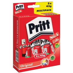Pritt bâton de colle, 43 g, 5 pièces dans une boîte à suspension