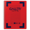 Gallery cahier à reliure spirale Traditional A5, 2 trous, ligné, couleurs assorties, 160 pages