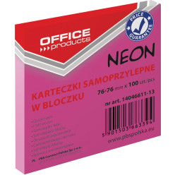 OFFICE Products Neon Memo Block 76 x 76 mm 100 Sheets Neon Pink