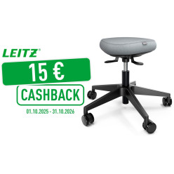 Leitz Ergo tabouret Assis actif avec assise confortable, avec roulettes, noir