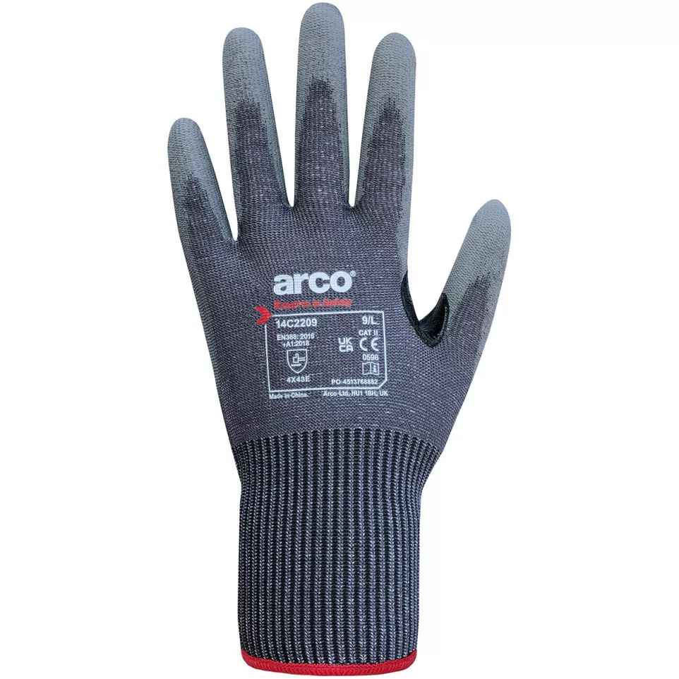 Arco 13g Cut E PU Coated size 9 /Pair