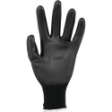 Arco Essentials Gants de travail en polyester enduits de PU Noir Taille 8 - Paquet 12 /Paquet