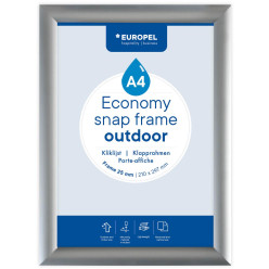Europel Economy Waterproof Snap Frame, A4, Silver, 25 mm List