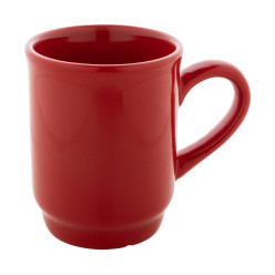 Marknad red  stackable ceramic mug 
