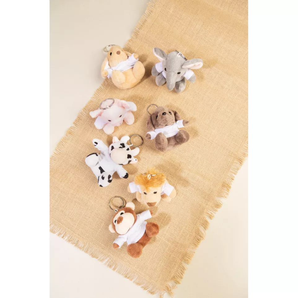 BunnyFob brown  plush bunny keyring 