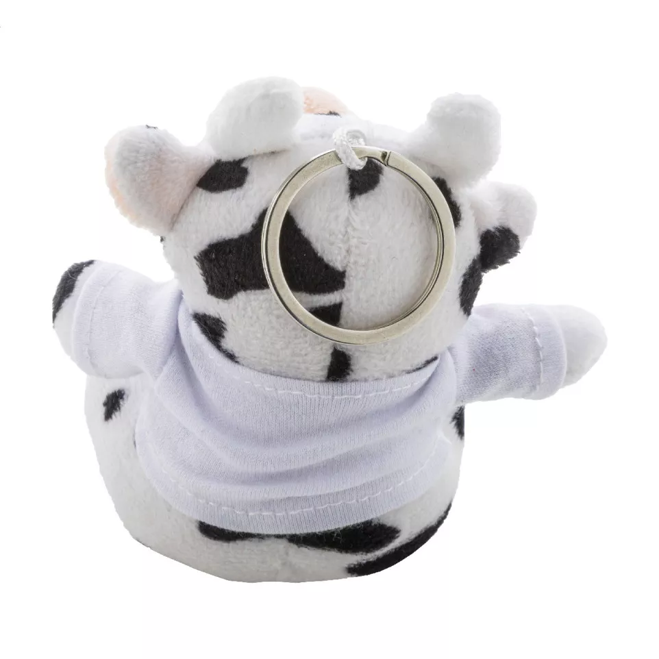 CowFob white black plush cow keyring 