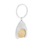 Zoinc naturelle argenté porte-clés jeton pour caddy 