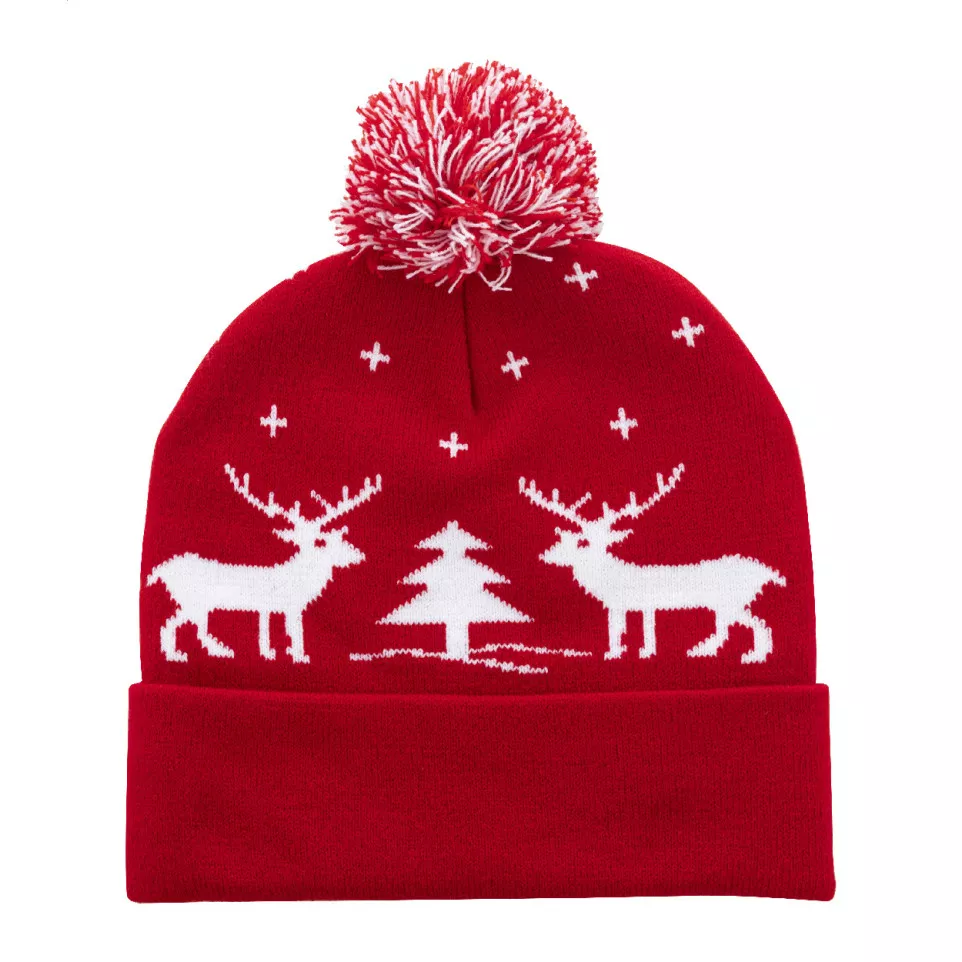 Skandimos rouge  Bonnet d'hiver Noël 