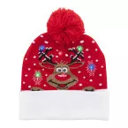 Norrsken red  Christmas LED winter hat, reindeer 