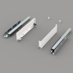 Kit de côtés de tiroir ultra mince blanc hauteur 90mm avec coulisses Soft-close capacité 40kg profondeur 400mm Pure-Pro / PCE