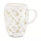 Snostro transparent  Christmas glass thermo mug 