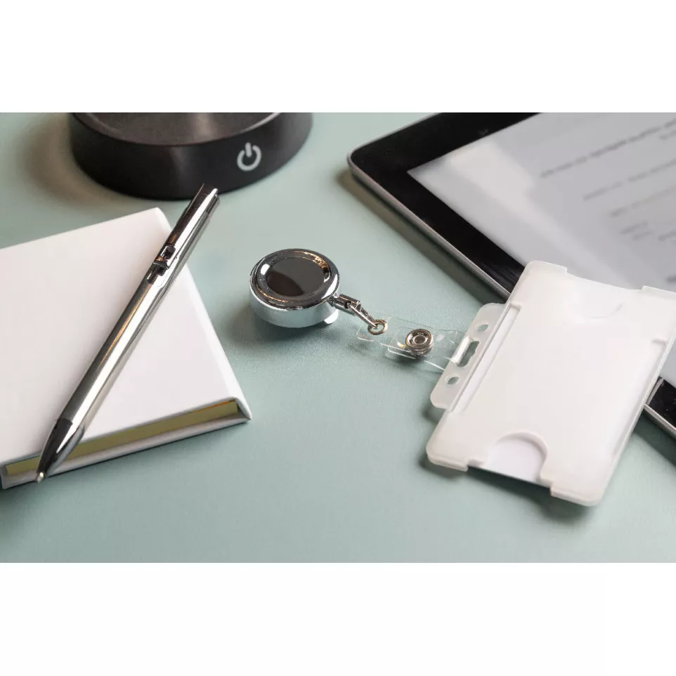 Backstage silver  badge holder 