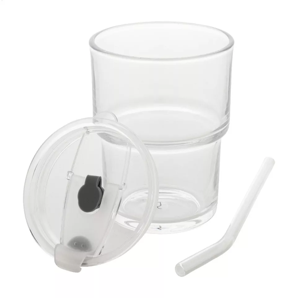 Glassip transparent  glass travel cup 