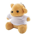 TeddyFob wit  pluche teddybeer sleutelhanger 