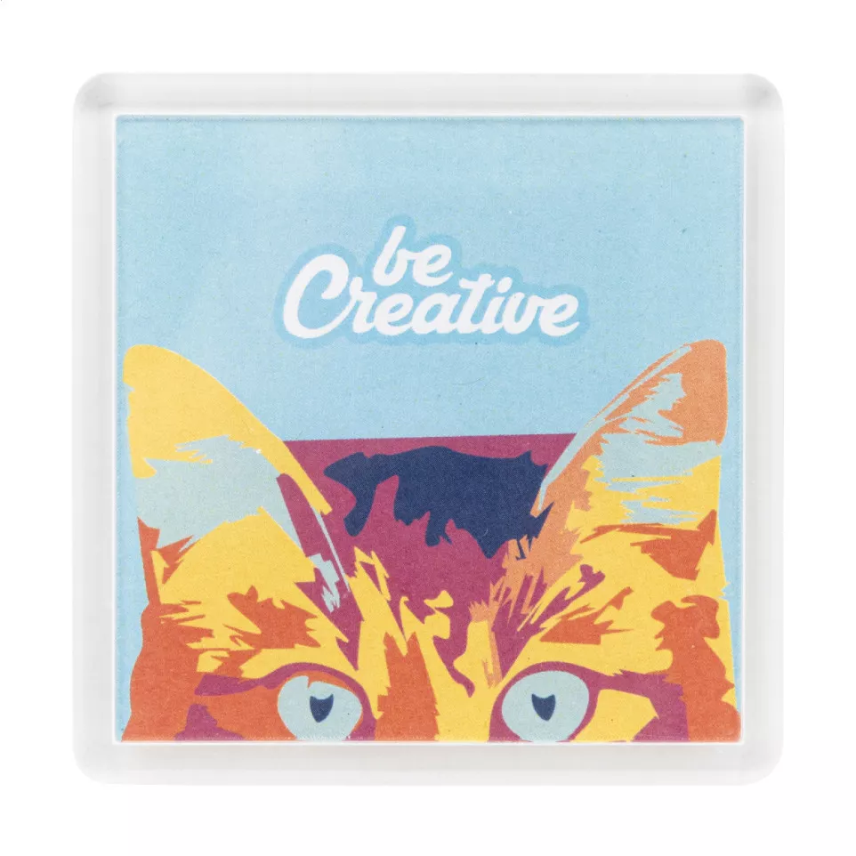 PrintMag Square  white  fridge magnet 