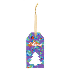 PrinTag Plus wit  aangepast cadeaulabel, kerstboom 