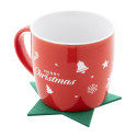 Vagnes green  RPET Christmas coaster set 