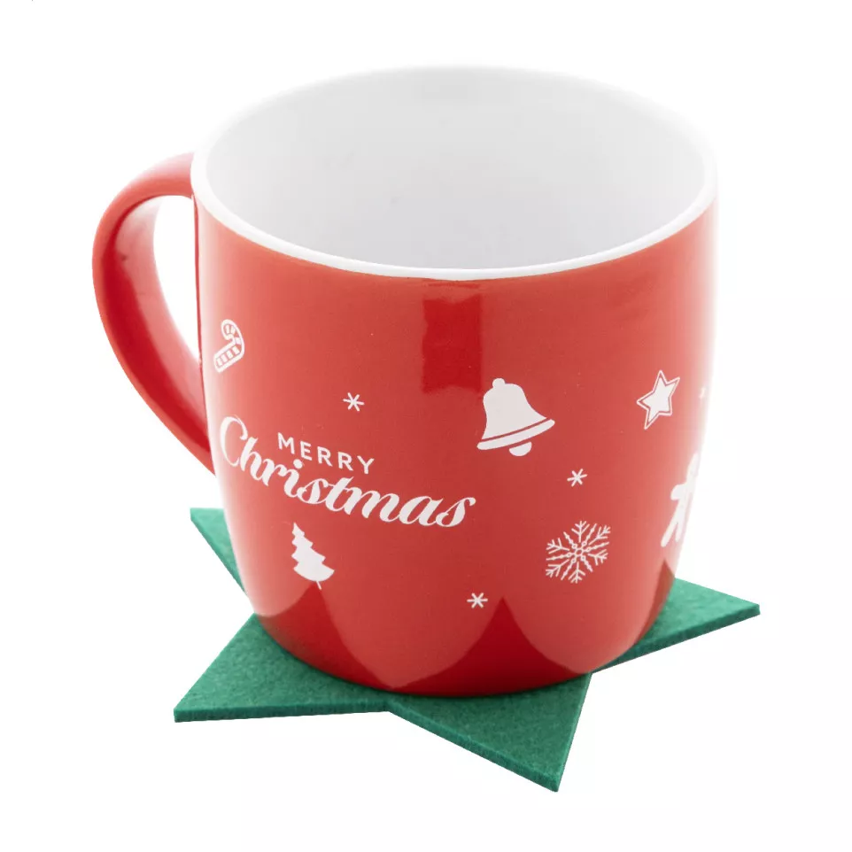Vagnes green  RPET Christmas coaster...