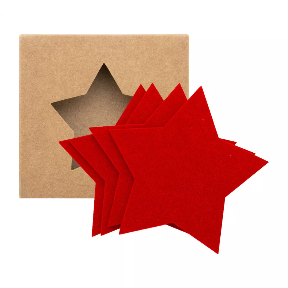 Vagnes red  RPET Christmas coaster set 