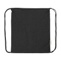Dropex black  recycled cotton drawstring bag 