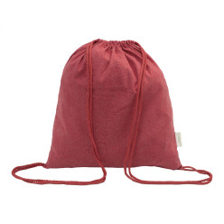 Dropex red  recycled cotton drawstring bag 