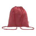 Dropex red  recycled cotton drawstring bag 