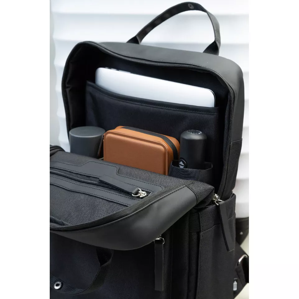 Brunel black  RPET backpack 