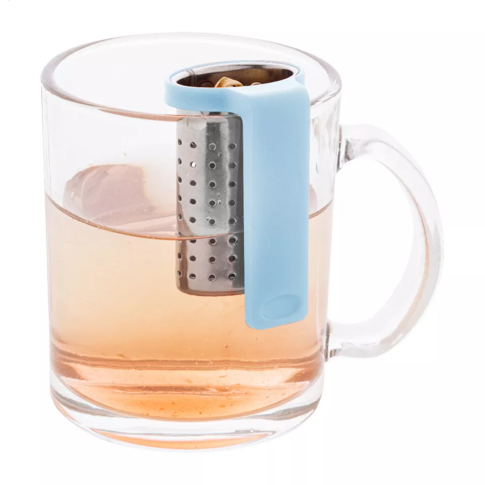 Leaflet licht blauw  thee infuser 