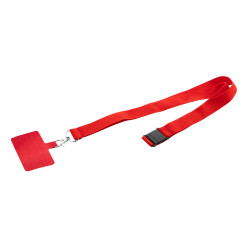 Revent Call rood  RPET mobiele houder lanyard 