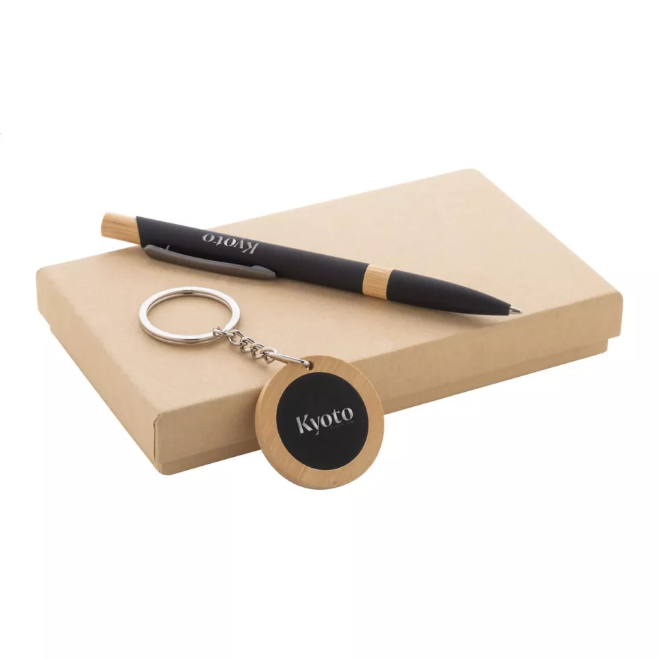 Specuset black  pen and keyring set 
