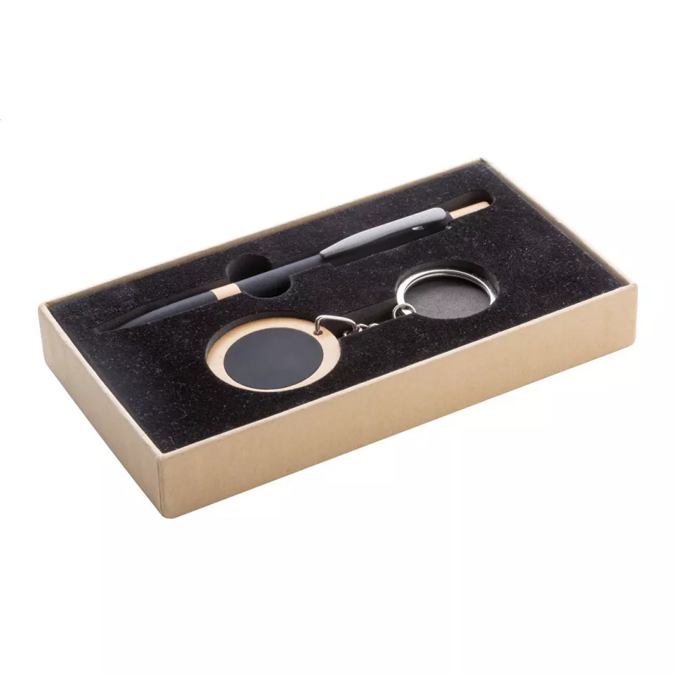Specuset black  pen and keyring set 