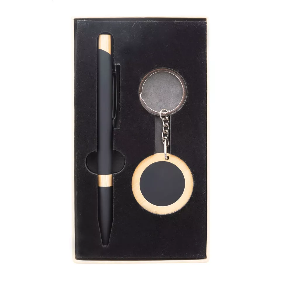 Specuset black  pen and keyring set 