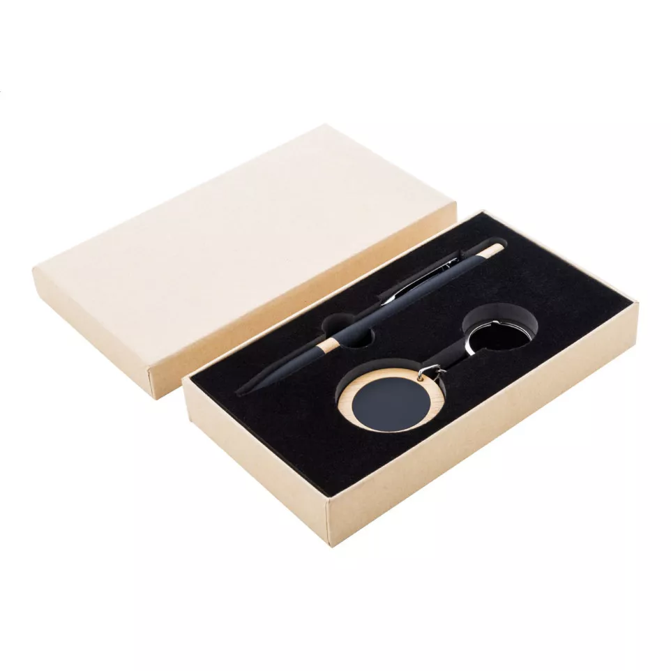 Specuset black  pen and keyring set 