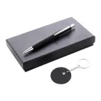 Miroset zwart  pen en sleutelhanger set 