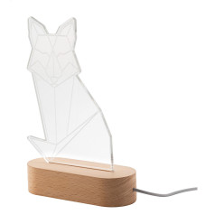 Woodify transparent natural LED light trophy, custom shape 
