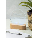 Woodify transparent natural LED light trophy, round 