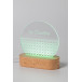 Woodify transparent natural LED light trophy, round 