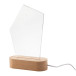 Woodify transparent natural LED light trophy, pentagon 