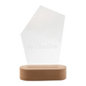 Woodify transparent natural LED light trophy, pentagon 
