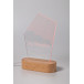 Woodify transparent natural LED light trophy, pentagon 
