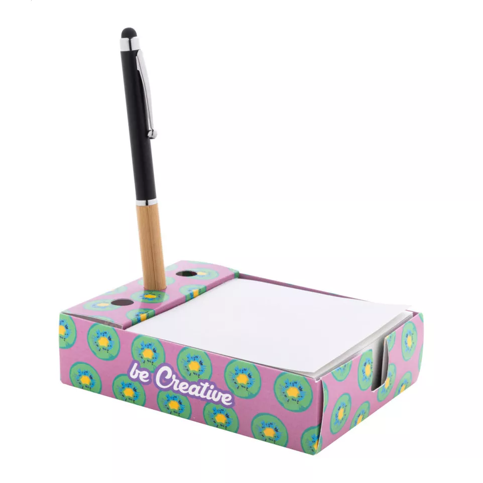 Nolty white  pen holder notepad 
